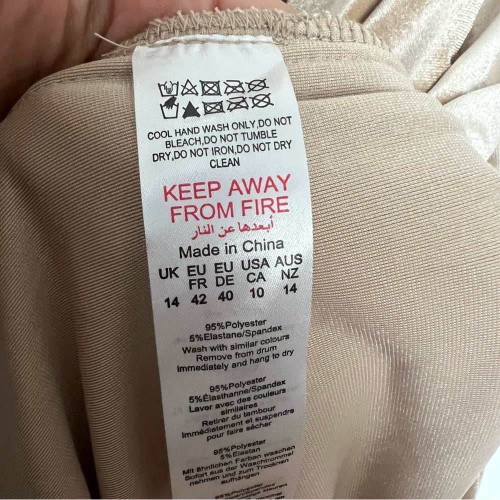 NWT PrettyLittleThing Maternity Nude Velvet Asymmetric Bodycon Midi Dress 10 - Picture 6 of 9